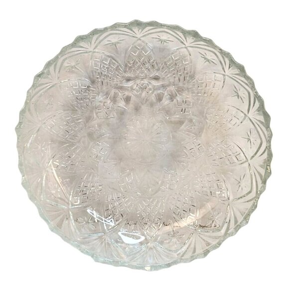 Rare! Vintage Indonesia, FNG PINEAPPLE STAR GLASS Bowl  5.5" diameter Great Cond - Picture 6 of 9
